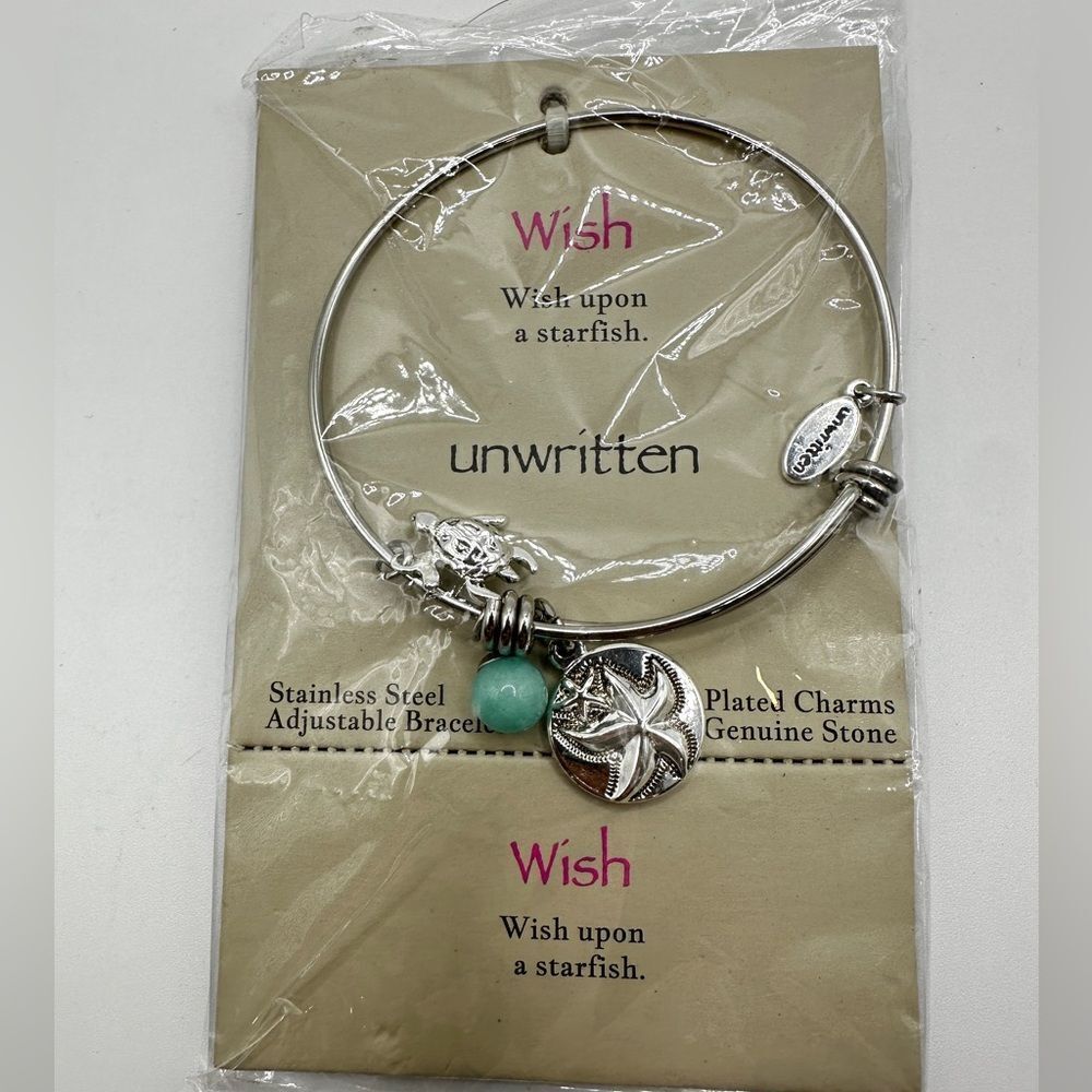 NWT Unwritten "Wish" Silver plated‎ Adjustable Charm Bracelet!